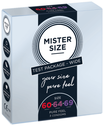Mister Size Wide Testpaket in Kondomgröße 60-64-69
